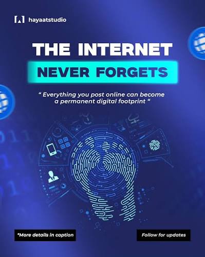The Internet Never Forgets: What Your Online Life Says About You(24X7) 1 The internet never forgets. Every photo, comment, or link you share online can leave a digital footprint. Even if you delete something later, it might still exist somewhere — saved, shared, or